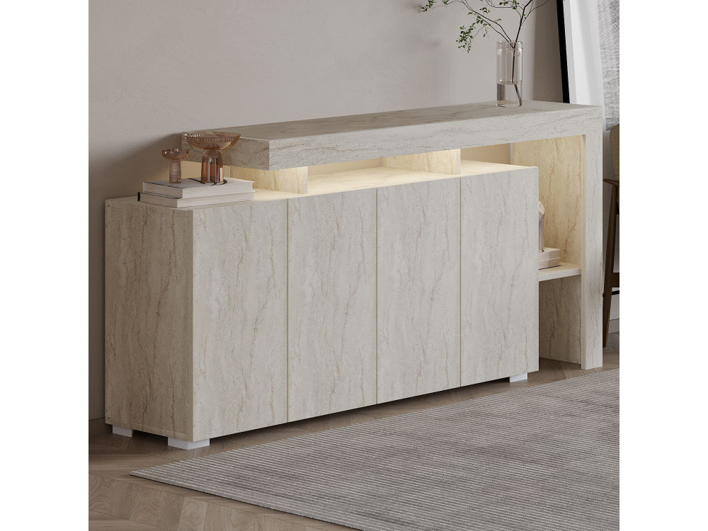 Credenza in legno "Beliz" - 170 x 35 x 80 cm - Travertino