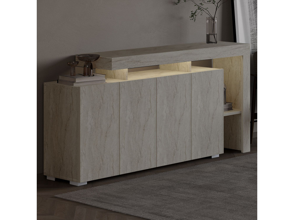 Credenza in legno "Beliz" - 170 x 35 x 80 cm - Travertino