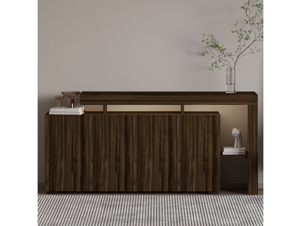 Credenza in legno "Beliz" - 170 x 35 x 80 cm - Noce