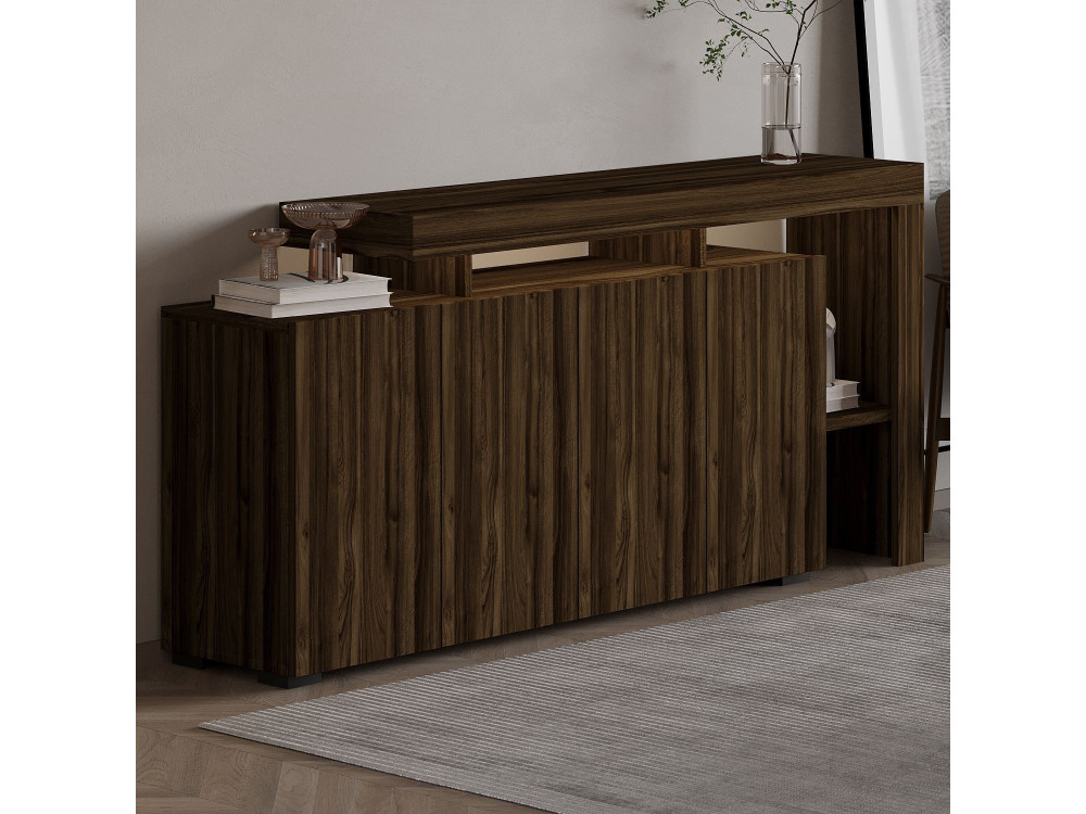 Credenza in legno "Beliz" - 170 x 35 x 80 cm - Noce