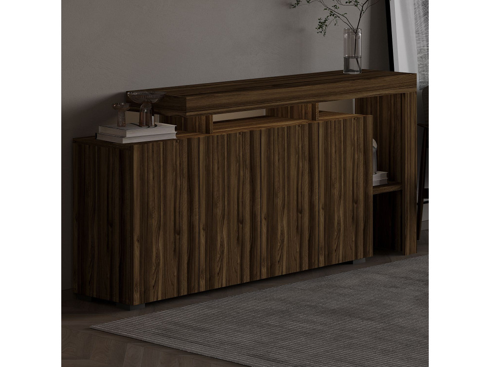 Credenza in legno "Beliz" - 170 x 35 x 80 cm - Noce