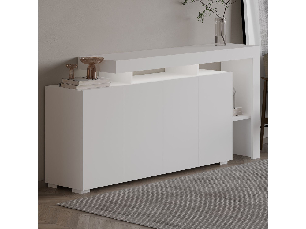 Credenza in legno "Beliz" - 170 x 35 x 80 cm - Bianco