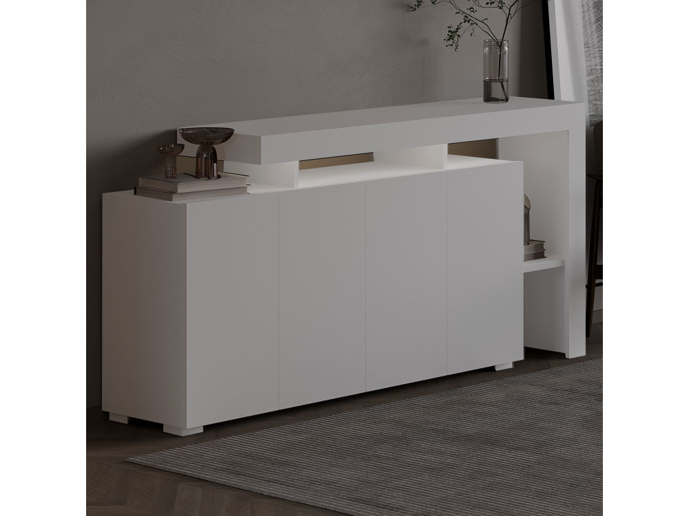 Credenza in legno "Beliz" - 170 x 35 x 80 cm - Bianco
