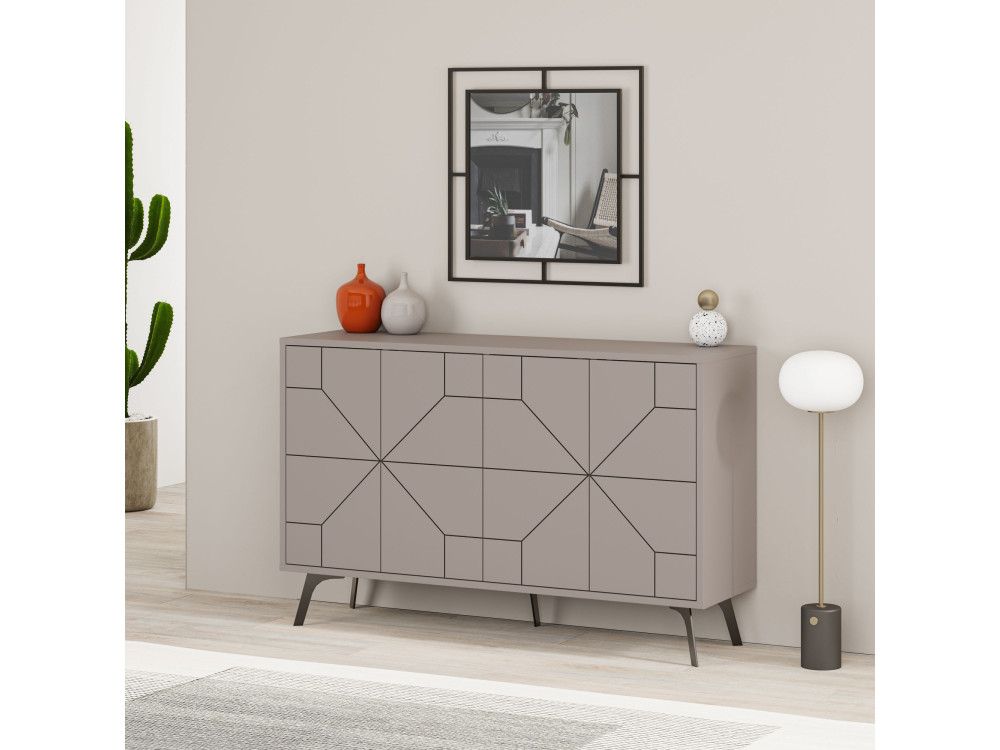 Credenza in legno "Dune" - 123 x 35 x 62 cm - Marrone moka chiaro