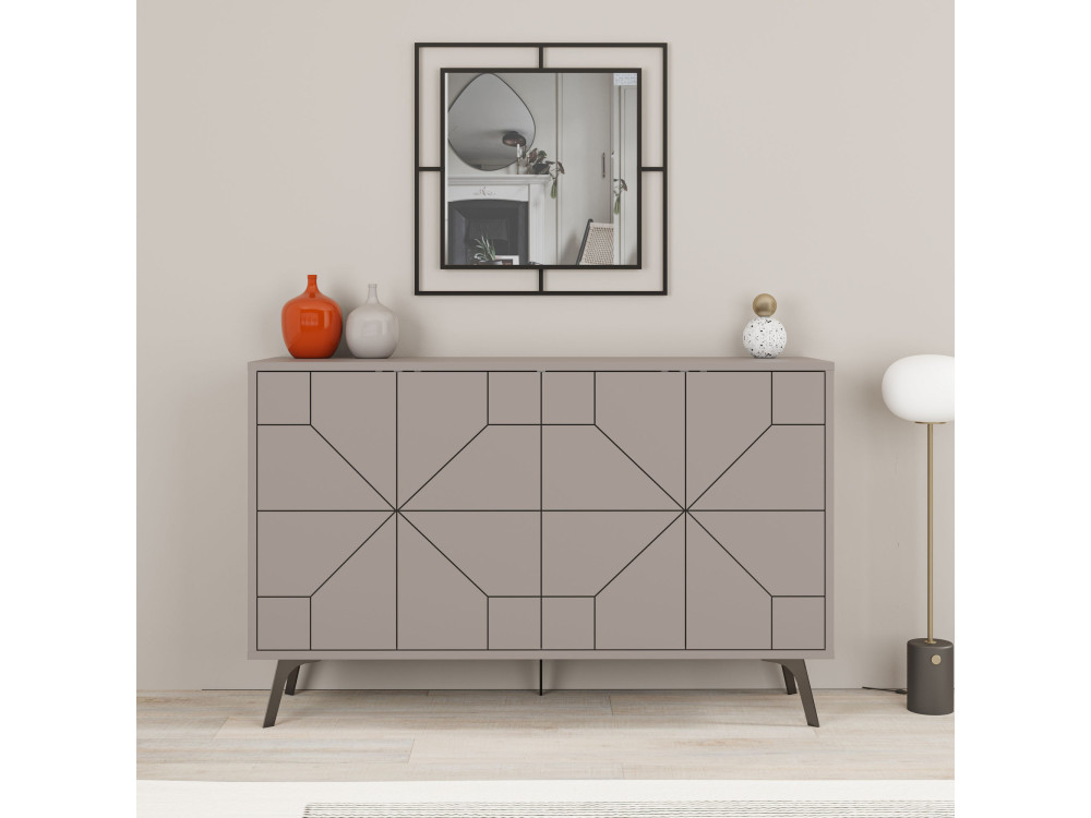 Credenza in legno "Dune" - 123 x 35 x 62 cm - Marrone moka chiaro