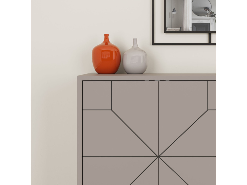 Credenza in legno "Dune" - 123 x 35 x 62 cm - Marrone moka chiaro