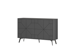 Credenza in legno "Dune" - 123 x 35 x 62 cm - Grigio antracite