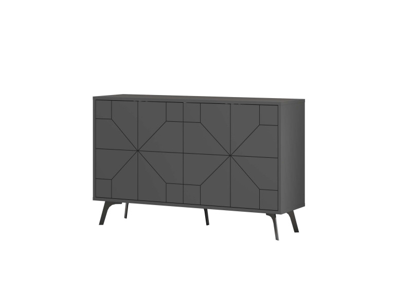 Credenza in legno "Dune" - 123 x 35 x 62 cm - Grigio antracite