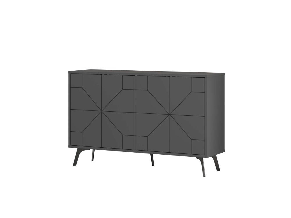 Credenza in legno "Dune" - 123 x 35 x 62 cm - Grigio antracite