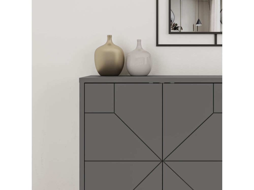Credenza in legno "Dune" - 123 x 35 x 62 cm - Grigio antracite