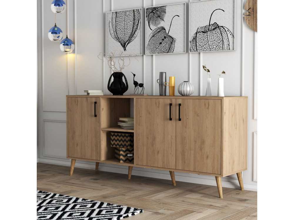 Credenza in legno "Exxen" - 180 x 45 x 80 cm - Marrone