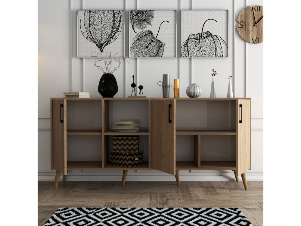 Credenza in legno "Exxen" - 180 x 45 x 80 cm - Marrone