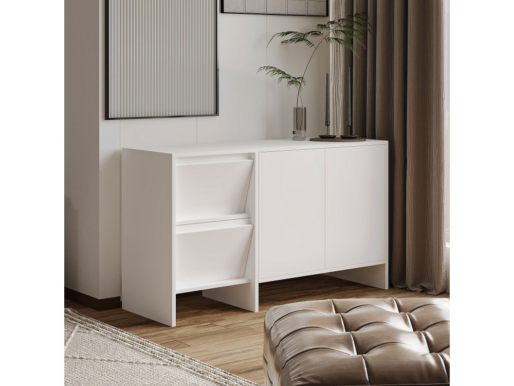 Credenza in legno "Laris 130" - 130 x 44 x 82 cm - Bianco