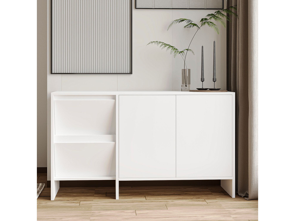 Credenza in legno "Laris 130" - 130 x 44 x 82 cm - Bianco