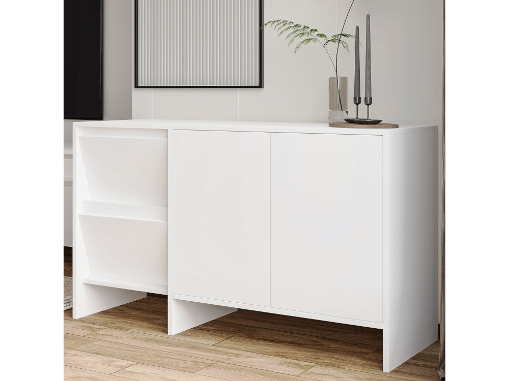 Credenza in legno "Laris 130" - 130 x 44 x 82 cm - Bianco