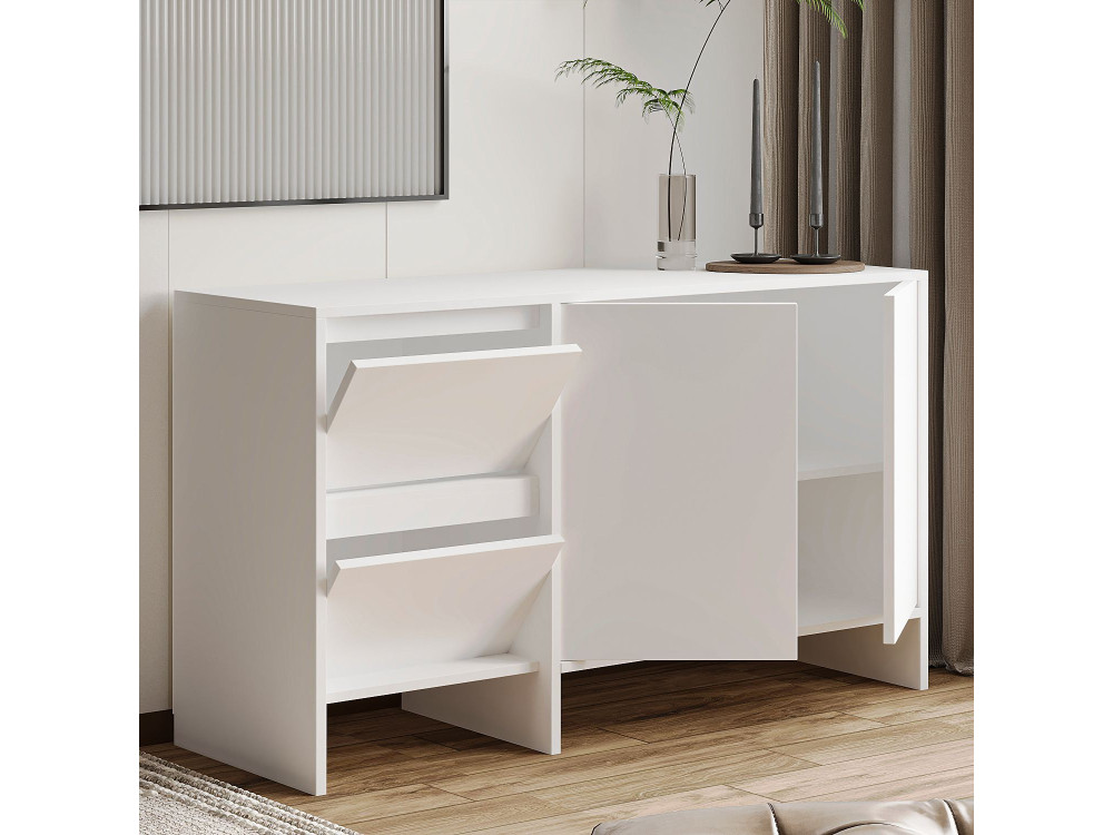 Credenza in legno "Laris 130" - 130 x 44 x 82 cm - Bianco