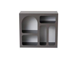 Credenza in legno "Lessa" - 80 x 37 x 74 cm - Grigio antracite
