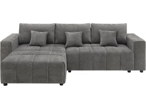 Divano angolare in tessuto reversibile/convertibile - "George" - 4 posti - Grigio