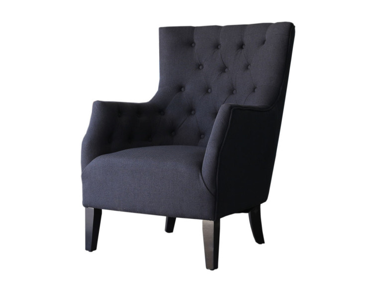 Poltrona scandinava "Duchesse" in tessuto - nero