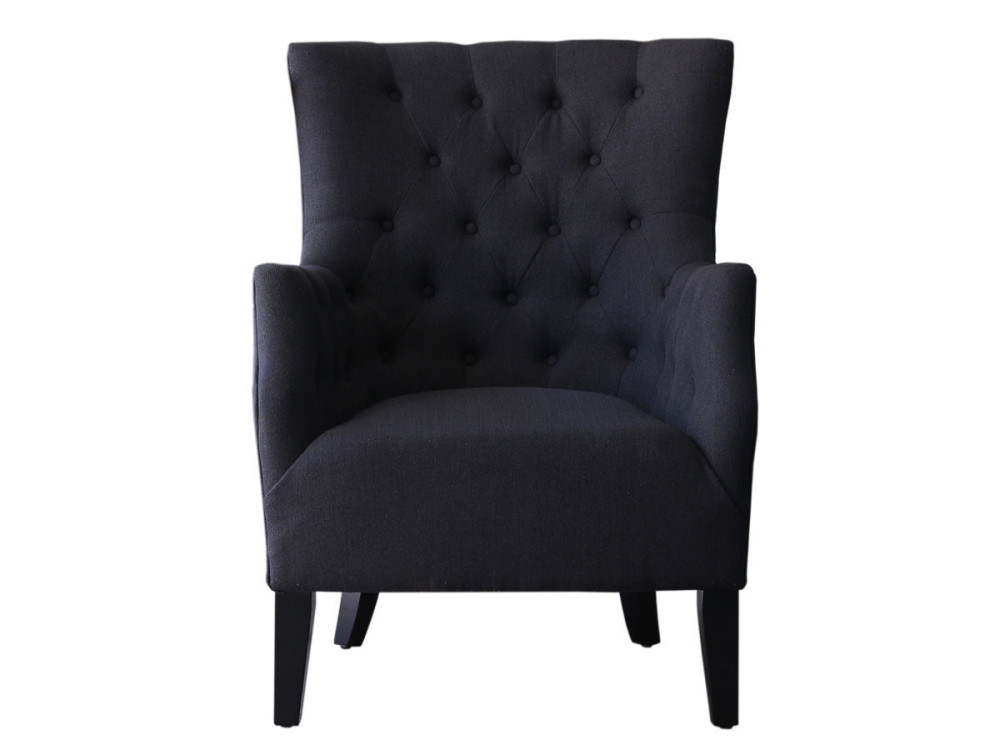 Poltrona scandinava "Duchesse" in tessuto - nero