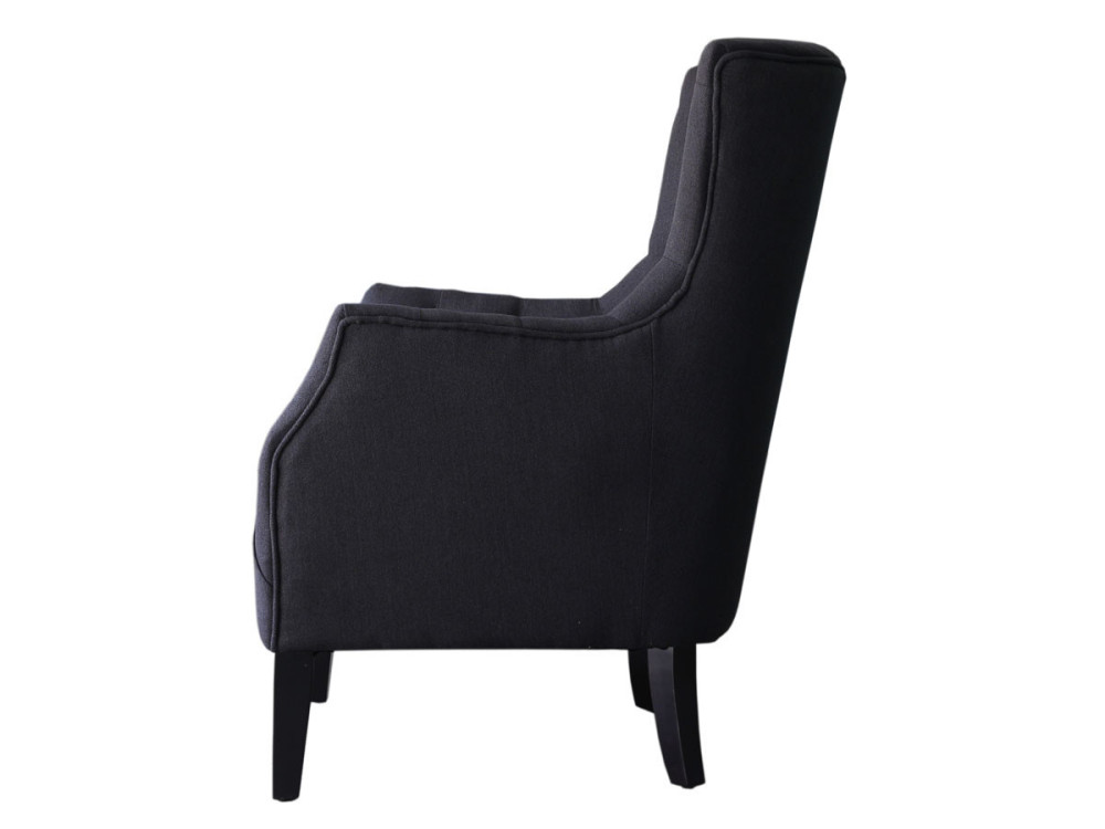 Poltrona scandinava "Duchesse" in tessuto - nero