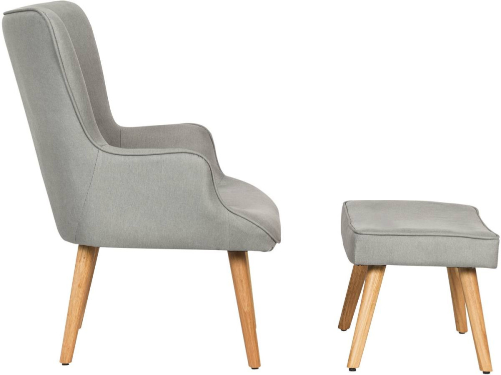 Poltrona "Odense" in stile scandinavo - Grigio chiaro