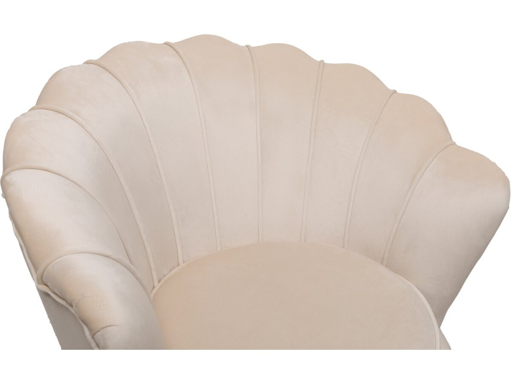 Poltrona "Floria" in velluto - 75 x 68 x 77,5 cm - Beige