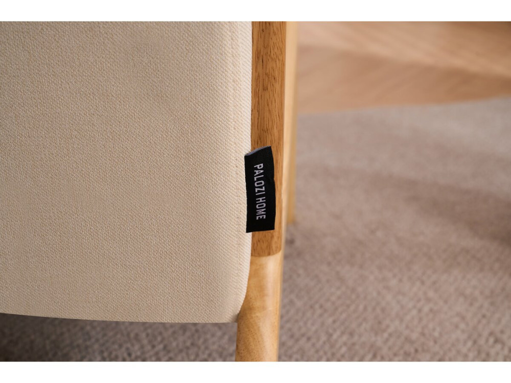 Poltrona in legno stile scandinavo "Clinton" - Beige