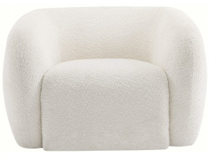 Poltrona in tessuto bouclé "Washington" - Bianco