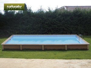 Kit piscina in cemento effetto legno "Naturalis" - 6,09 x 3,24 x 1,28 m