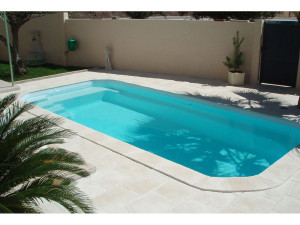 Set di 41 bordi dritti per piscina "Domus" - 60 x 3 x 33 cm + 4 bordi angolari 38 x 3 x 38 cm - Tonalità pietra