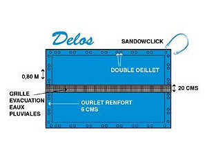 DELOS SAFE copertura invernale di sicurezza opaca per piscine interrate di forma allungata