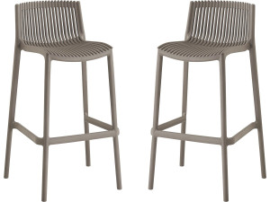 Set di 2 seggioloni impilabili in plastica "Néora" - Taupe