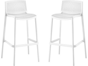 Set di 2 seggioloni impilabili in plastica "Néora" - Bianco
