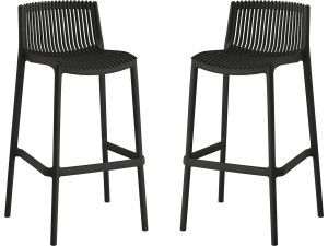 Set di 2 seggioloni impilabili in plastica "Néora" - Nero