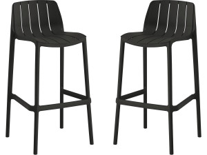 Set di 2 seggioloni da giardino impilabili "Vaena" - Nero
