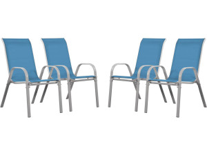 Sedia da giardino textilene "Cordoba" -Phoenix- Blu  Set di 4