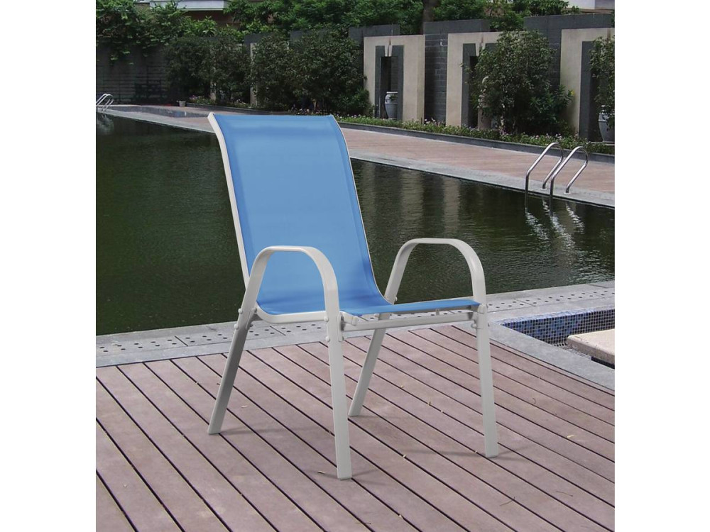 Sedia da giardino textilene "Cordoba" -Phoenix- Blu  Set di 4