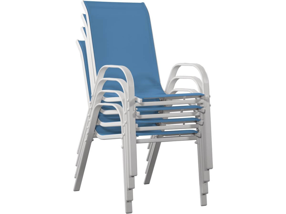 Sedia da giardino textilene "Cordoba" -Phoenix- Blu  Set di 4