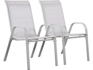 Sedia da giardino textilene "Cordoba" -Phoenix- Grigio chiaro-Set di 2