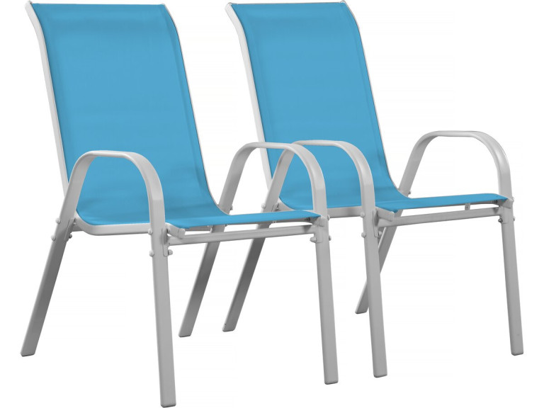 Sedia da giardino textilene "Cordoba" -Phoenix-Blu-Set di 2