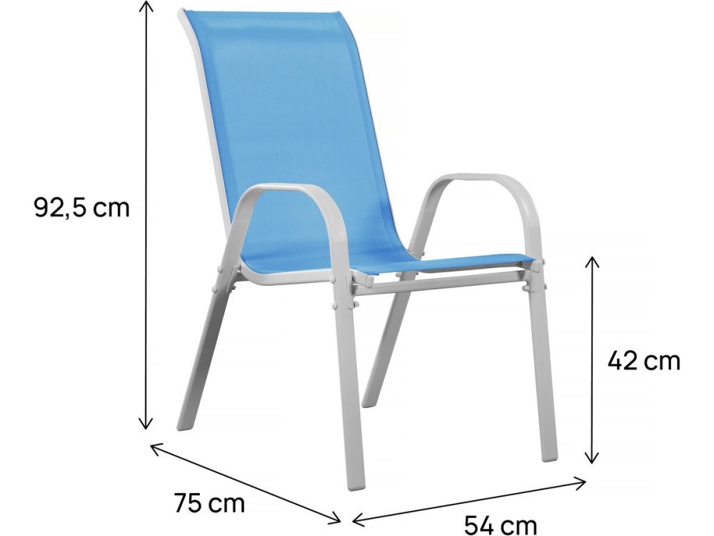 Sedia da giardino textilene "Cordoba" -Phoenix-Blu-Set di 2