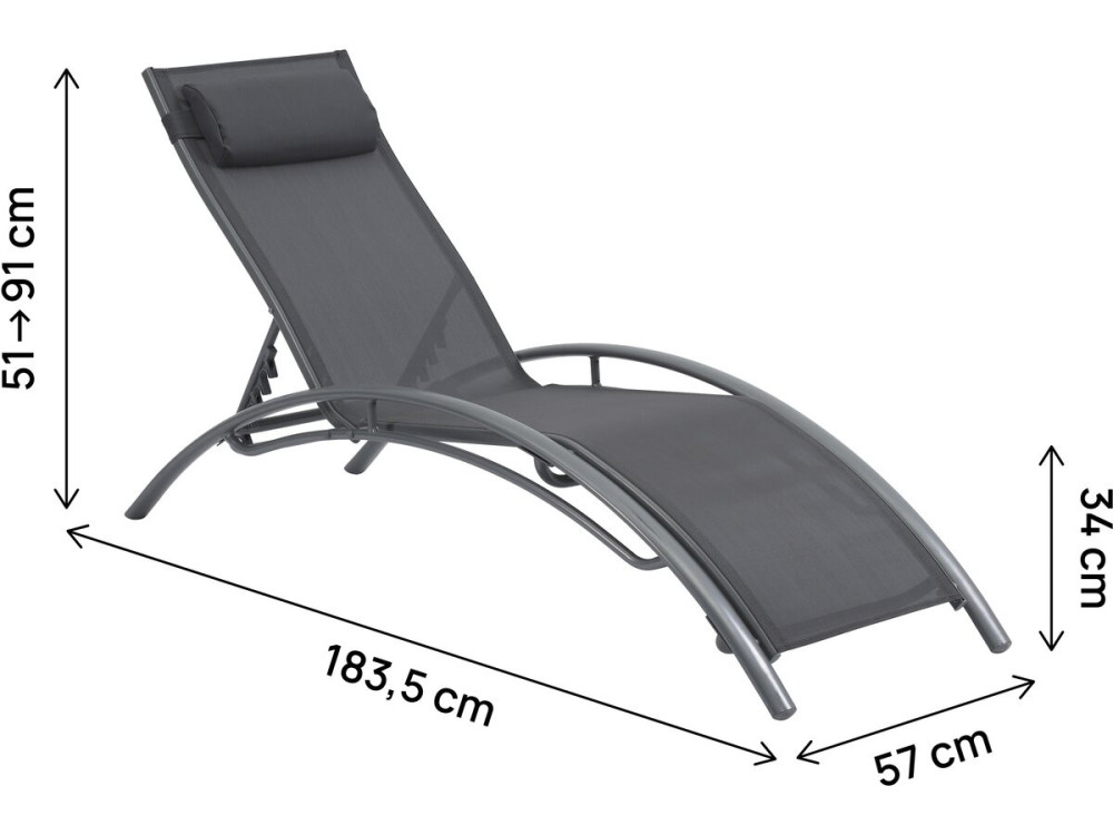 2 lettini in alluminio Beauty - PHOENIX - Grigio scuro / Argentato - set di 2