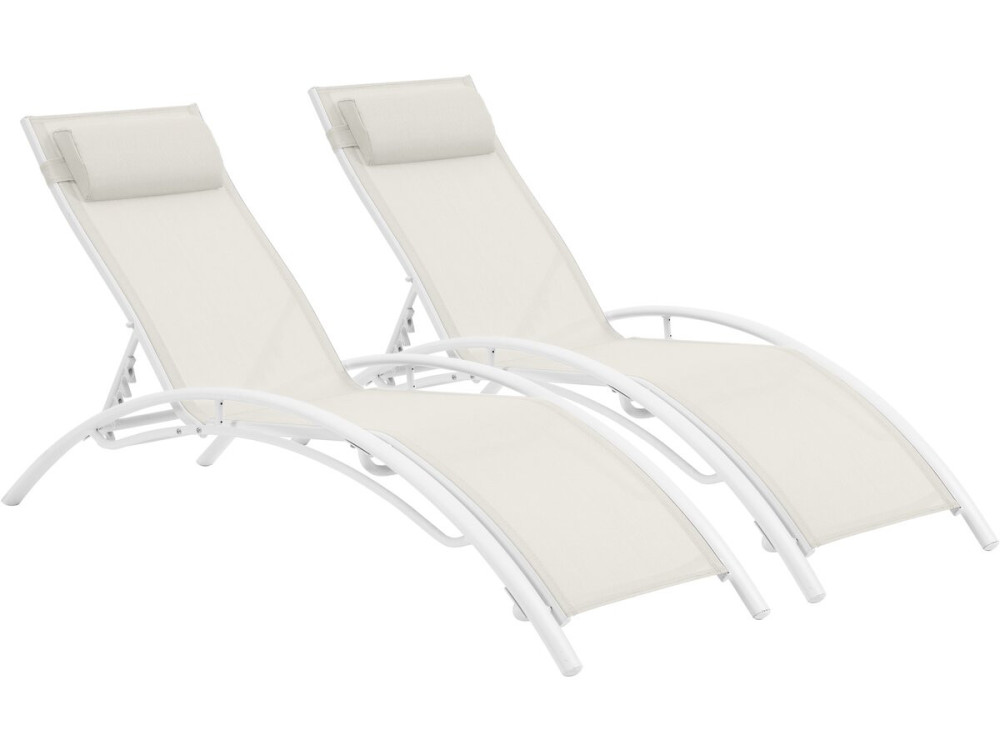 2 lettini in alluminio Beauty - PHOENIX - Ecru - set di 2