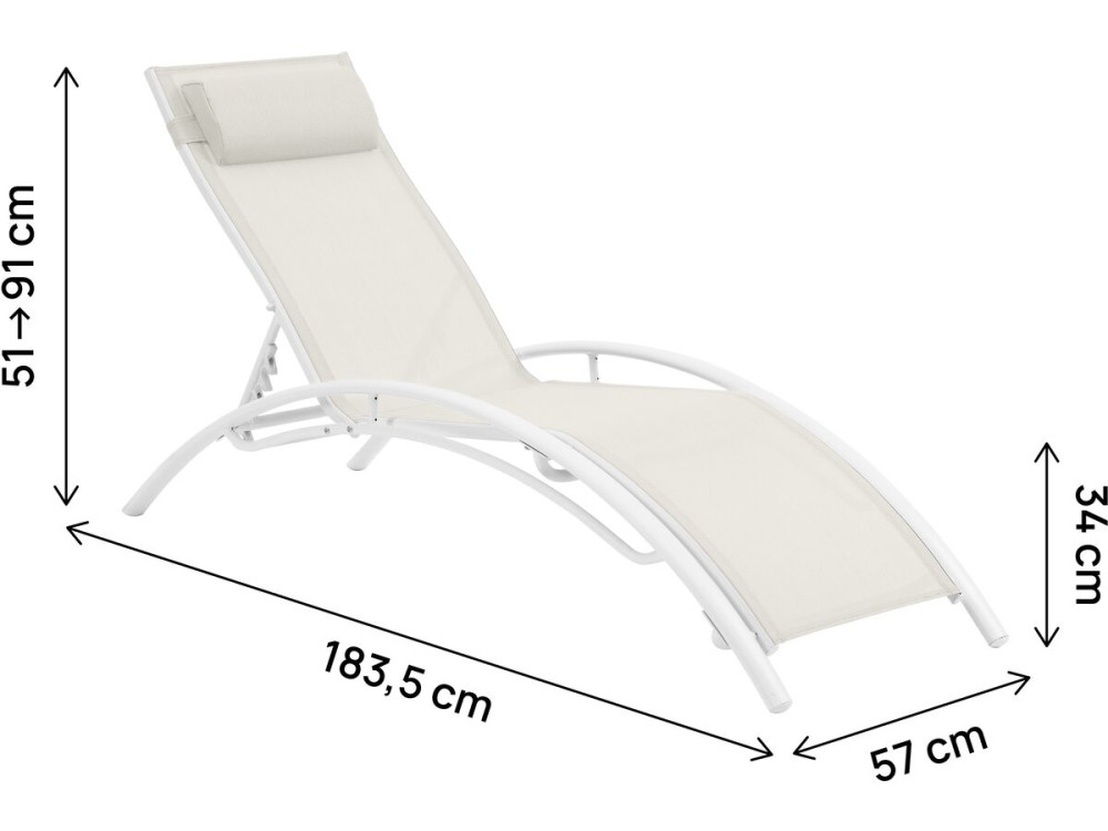 2 lettini in alluminio Beauty - PHOENIX - Ecru - set di 2