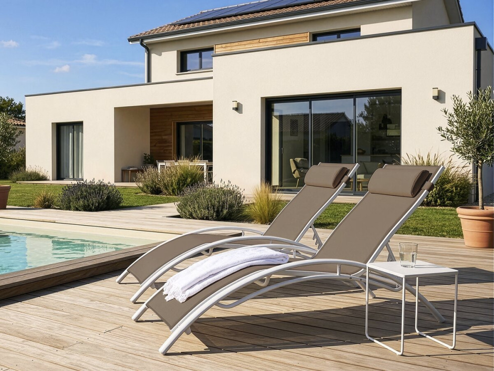 2 lettini in alluminio Beauty - PHOENIX - Talpa - set di 2