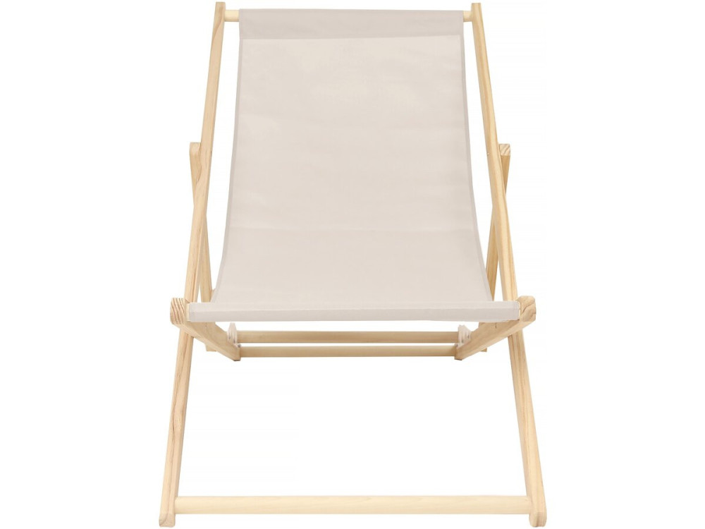 Set di 2 sedie a sdraio in legno "Chilean" - 107 x 56.5 x 81 cm Ecru