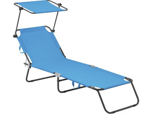 Lettino prendisole pieghevole "Lazy" - Con parasole - Blu