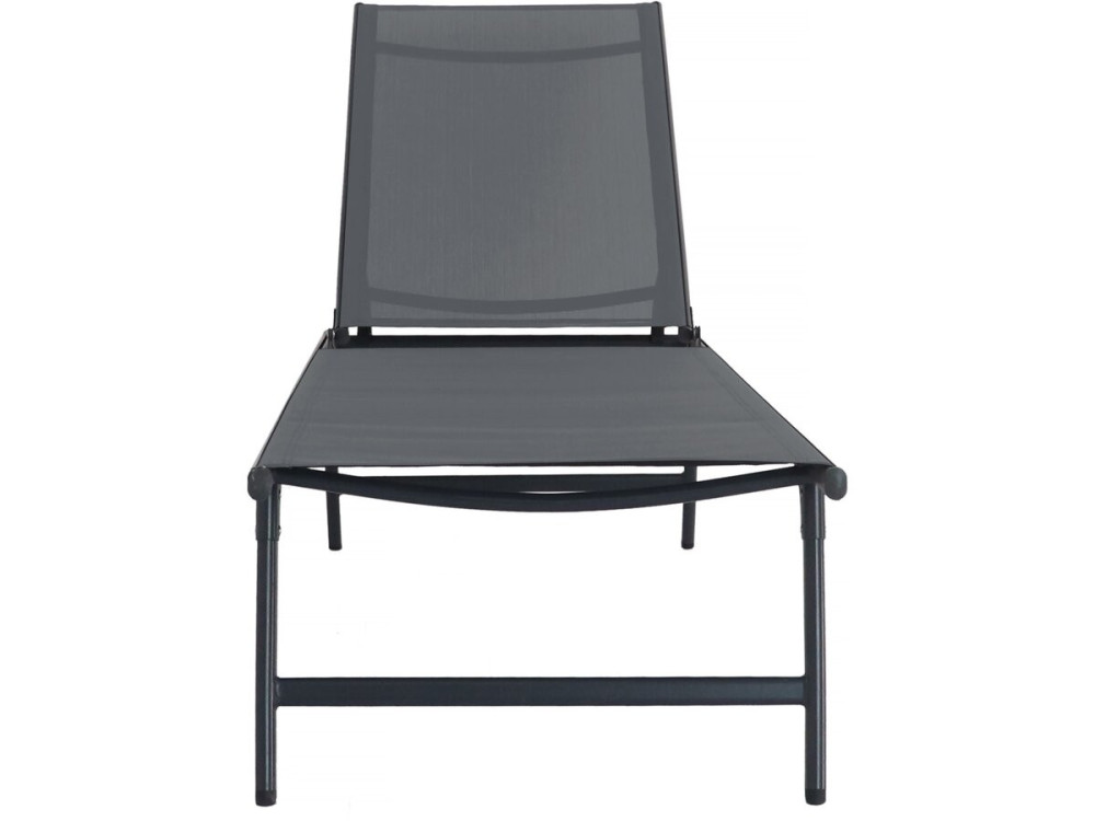 Set di 2 lettini prendisole in metallo "Sublima" - 180 x 54 x 104 cm - Antracite
