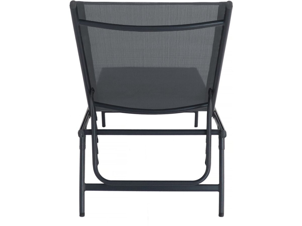 Set di 2 lettini prendisole in metallo "Sublima" - 180 x 54 x 104 cm - Antracite